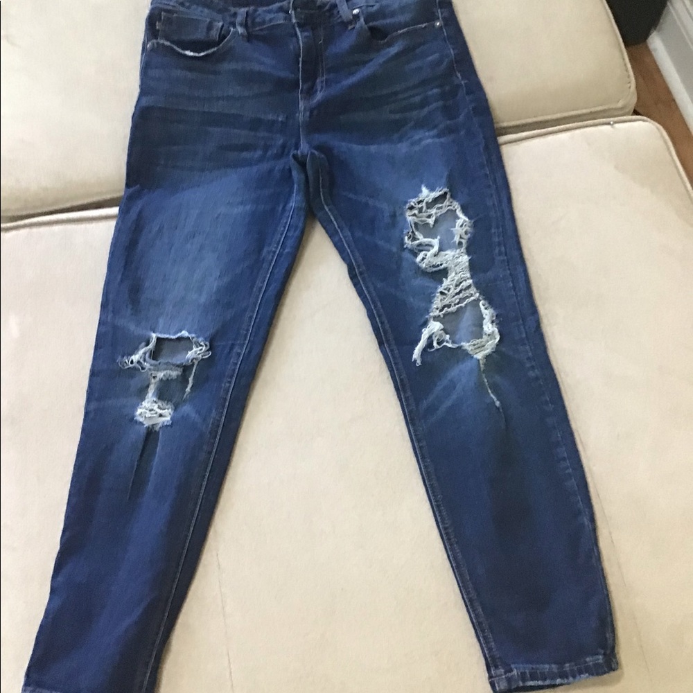 Vigoss Marley Jagged Ripped Super Skinny Jeans